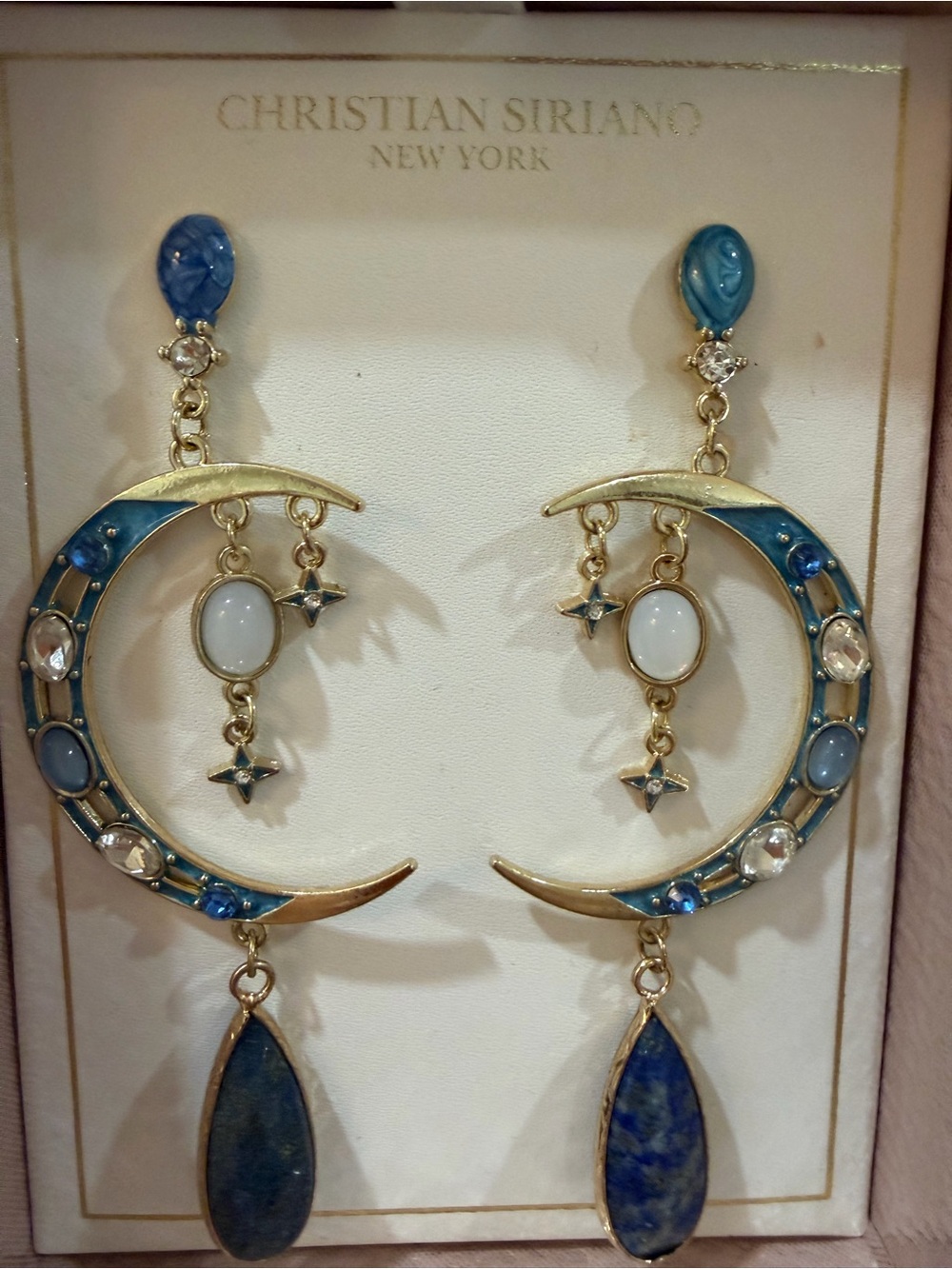 Christian Siriano New York Celestial Statement Earrings 🌙✨ NWOT